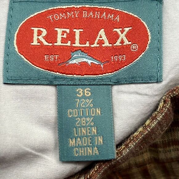 Tommy Bahama Relax Cotton/Linen Baggy Shorts Mens 36x10 - Picture 2 of 11